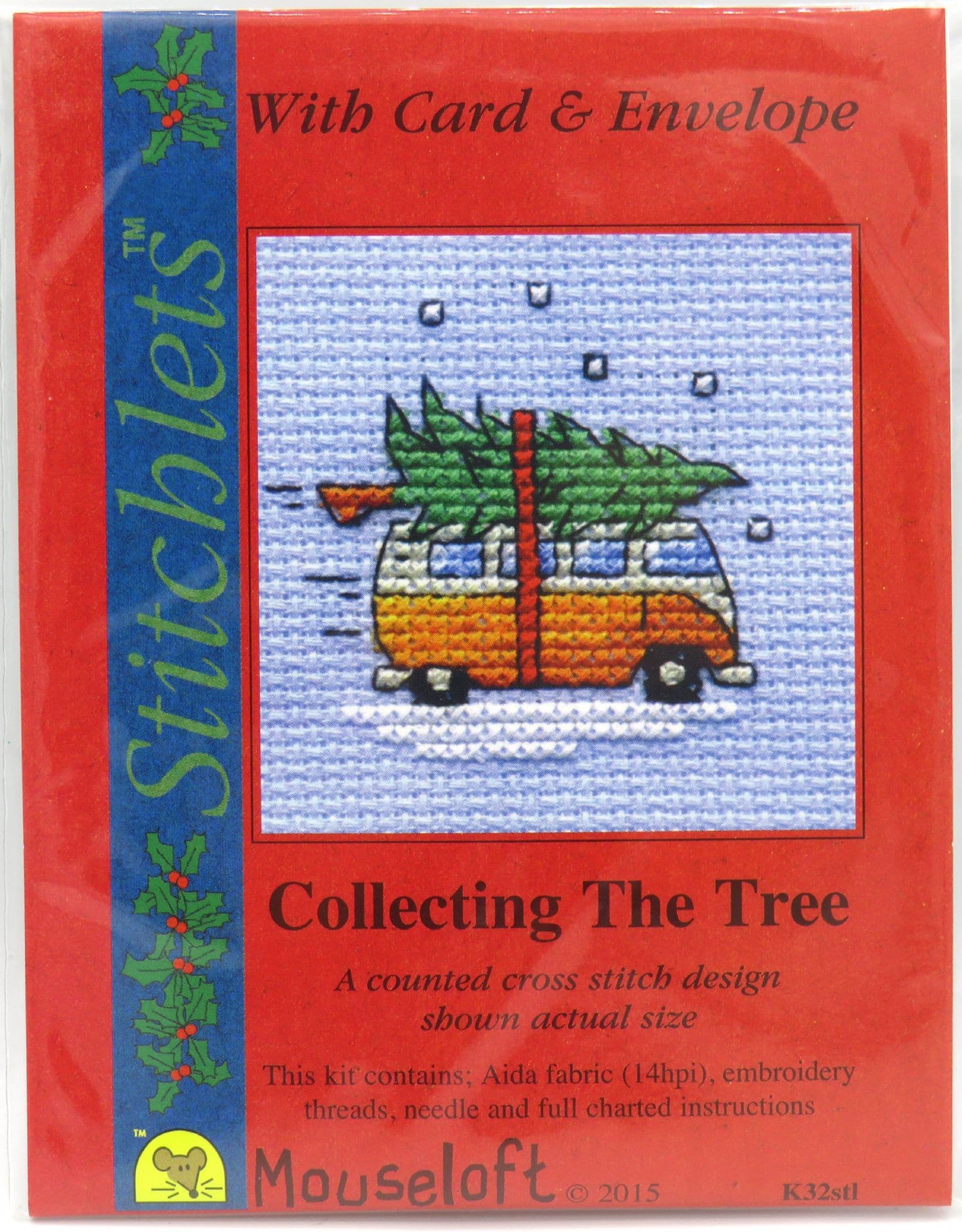 Mouseloft Cross Stitch Kit Camper Van Collecting the Tree Christmas
