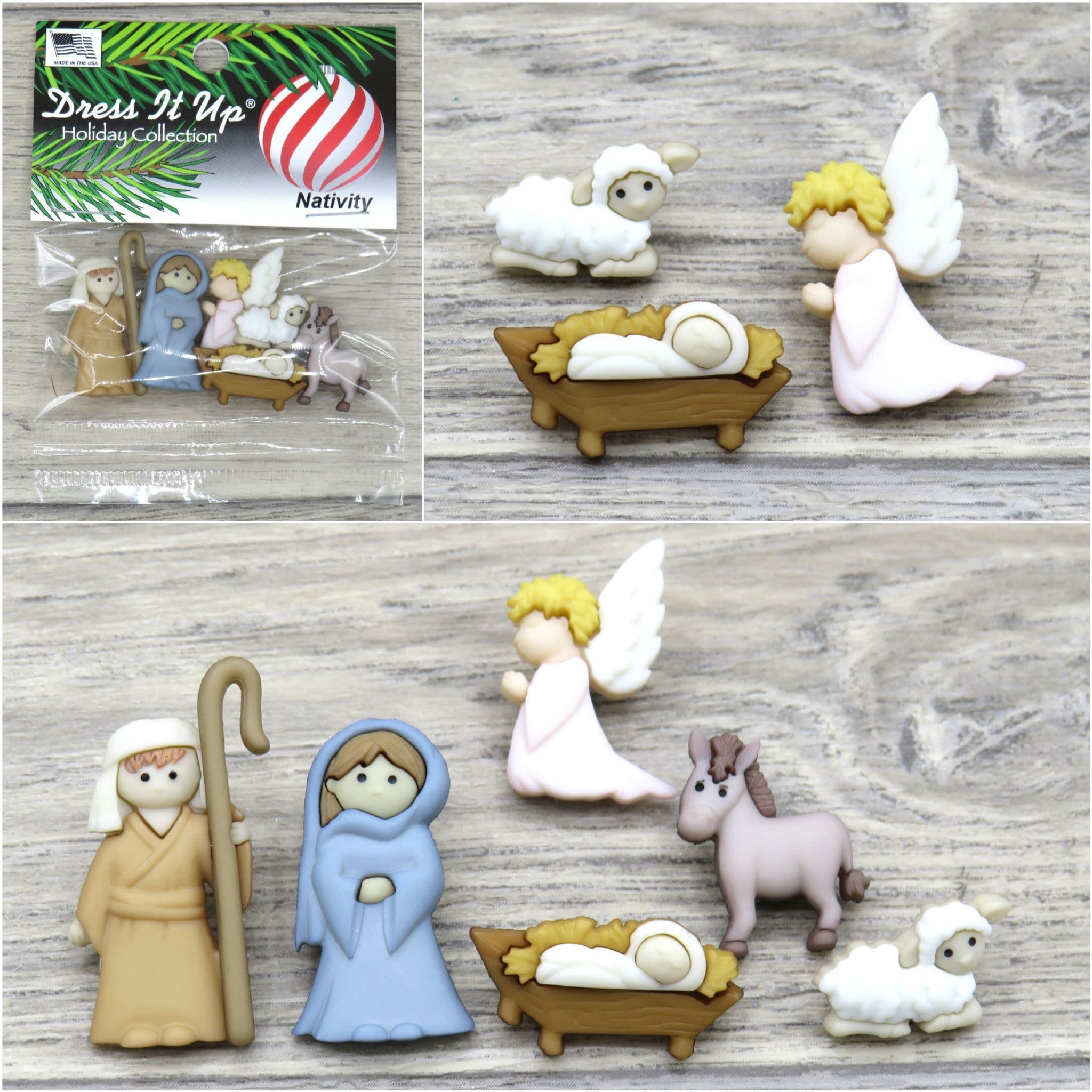 Dress It Up Nativity Christmas Hoop/Shank Buttons