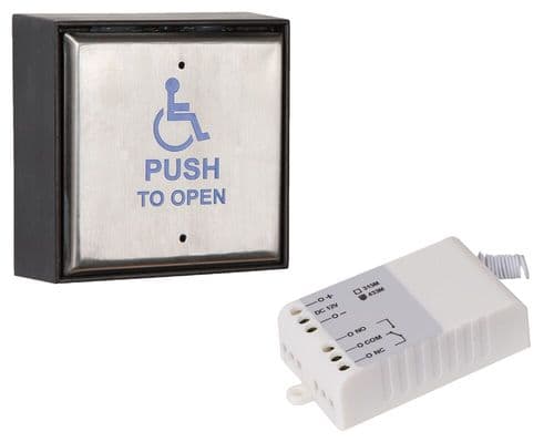 DDA Vandal-Resistant Wireless Square Push Pad