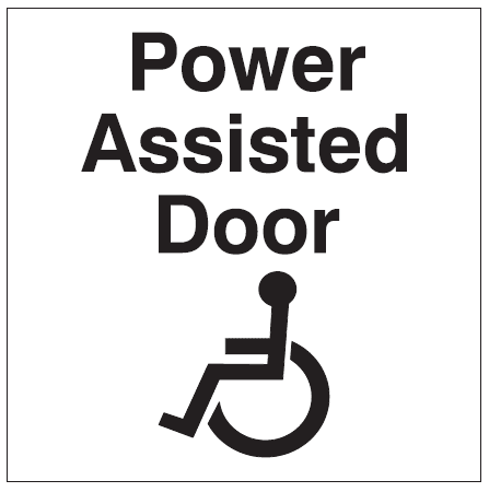 Entry Assisted Logo Power Assisted Door Disabled Logo Signage