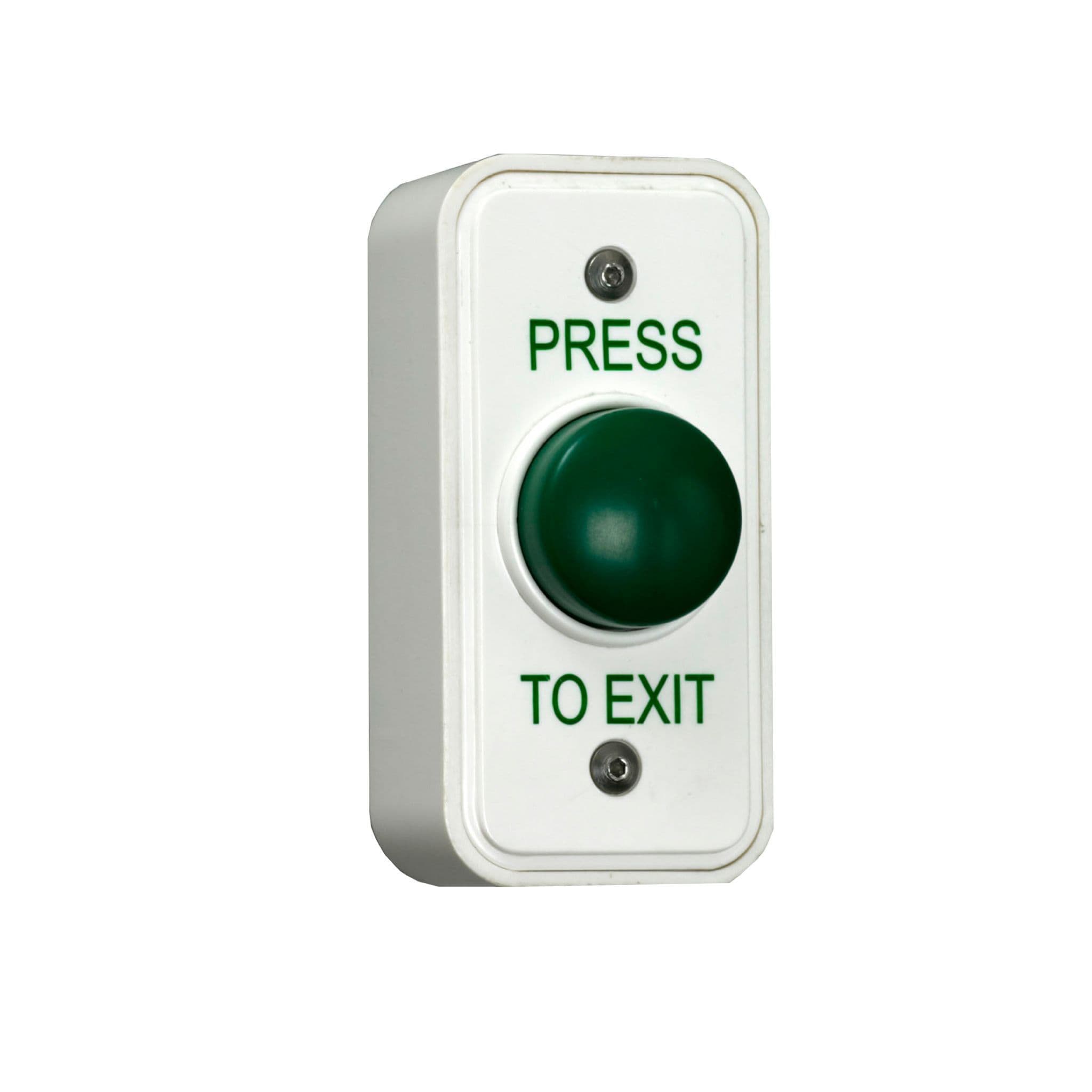Slim White & Green Domed Push Button