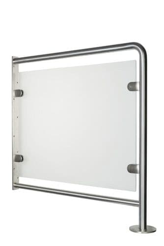 Stainless Steel Floor To Wall Barrier With Bottom Rail