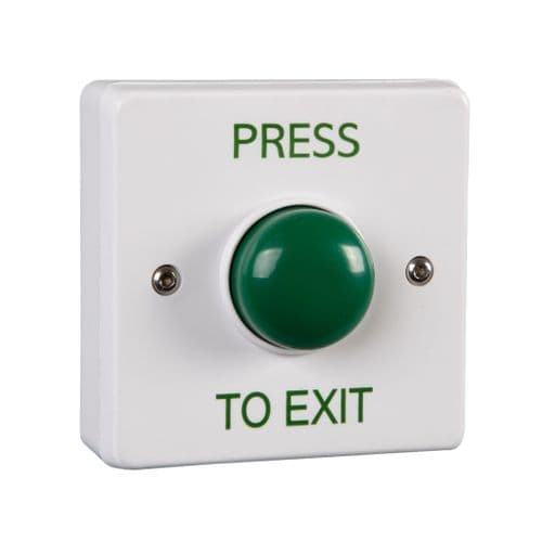 Standard White & Green Domed Push Button