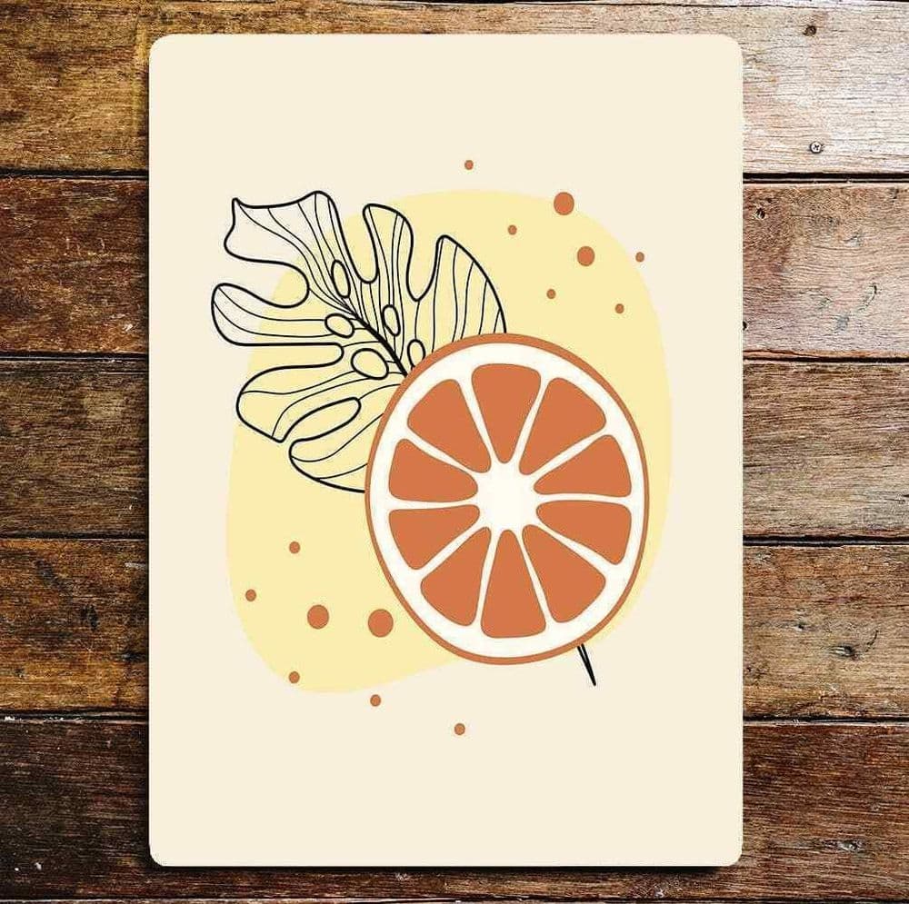 70 s style Orange slice kitchen Metal Wall Sign