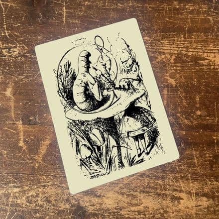 Alice in wonderland caterpillar Illustration - Metal Alice in wonderland Wall Sign