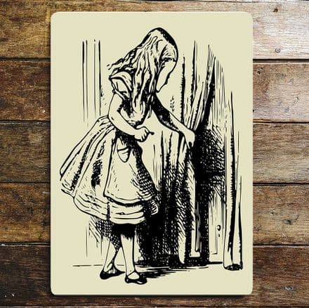 Alice in wonderland Door Curtain Illustration - Metal Alice in wonderland Wall Sign