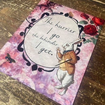 Alice In Wonderland Hurrier - Metal Vintage Wall Sign