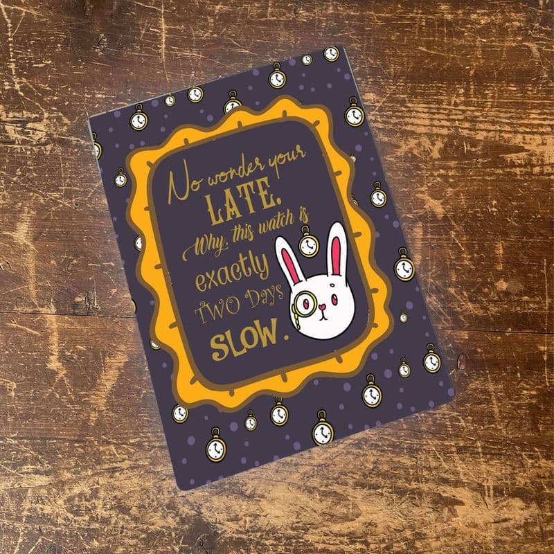 Alice In Wonderland Late - Metal Vintage Wall Sign