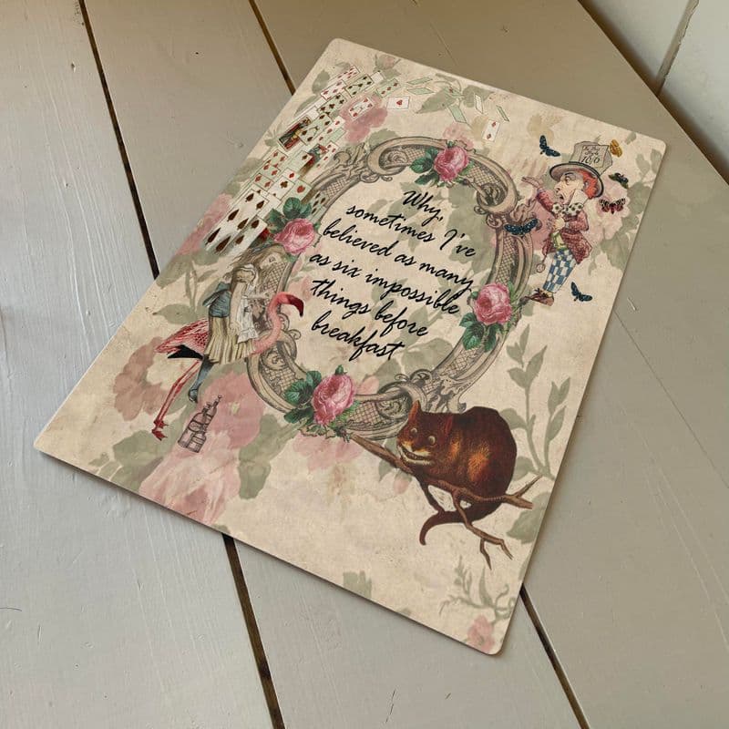 Alice in wonderland, Six Impossible things - Metal Advertising Wall Sign