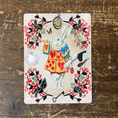Alice in wonderland, White Rabbit with flowers - Metal Advertising Wall Sign