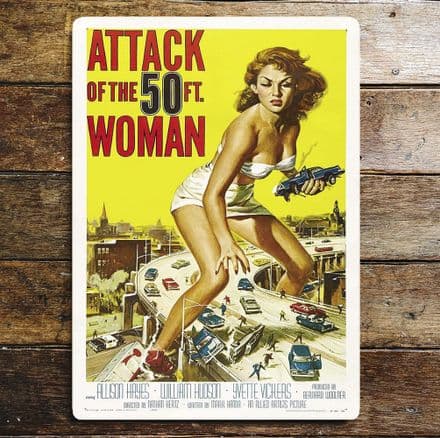 Attack of The 50ft Woman Movie - Metal Movie Wall Sign