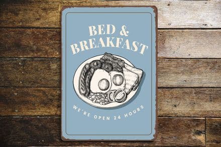 Bed And Breakfast - Kitchen Pub Home Bar - Metal Sign Plaque