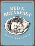 Bed And Breakfast - Kitchen Pub Home Bar - Metal Sign Plaque