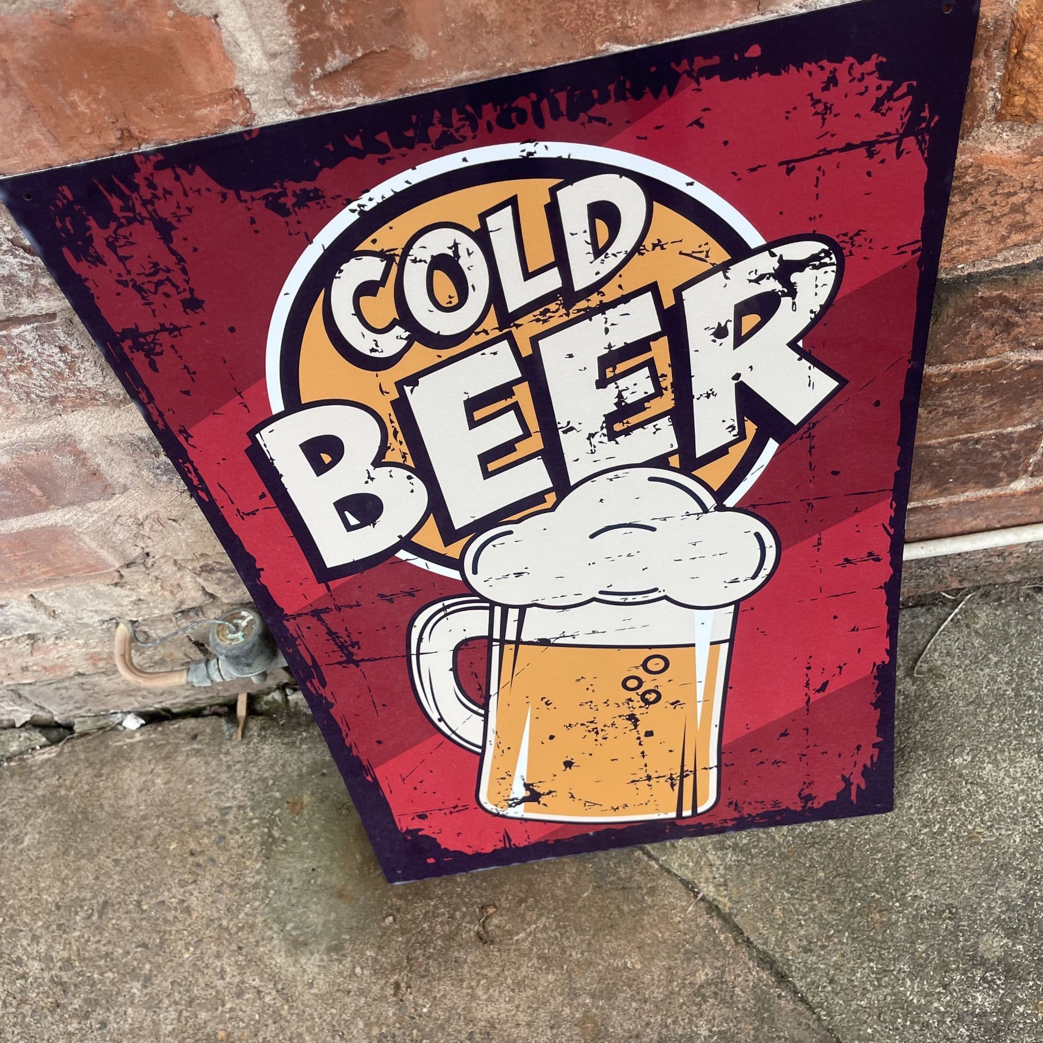 Beer Cold Bar - Metal Vintage Wall Sign