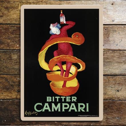 Bitter Campari Orange Drink Advert - Metal Advertising Wall Sign