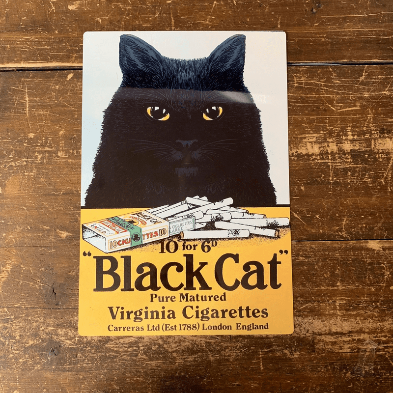 Black Cat Cigarettes - Metal Advertising Wall Sign