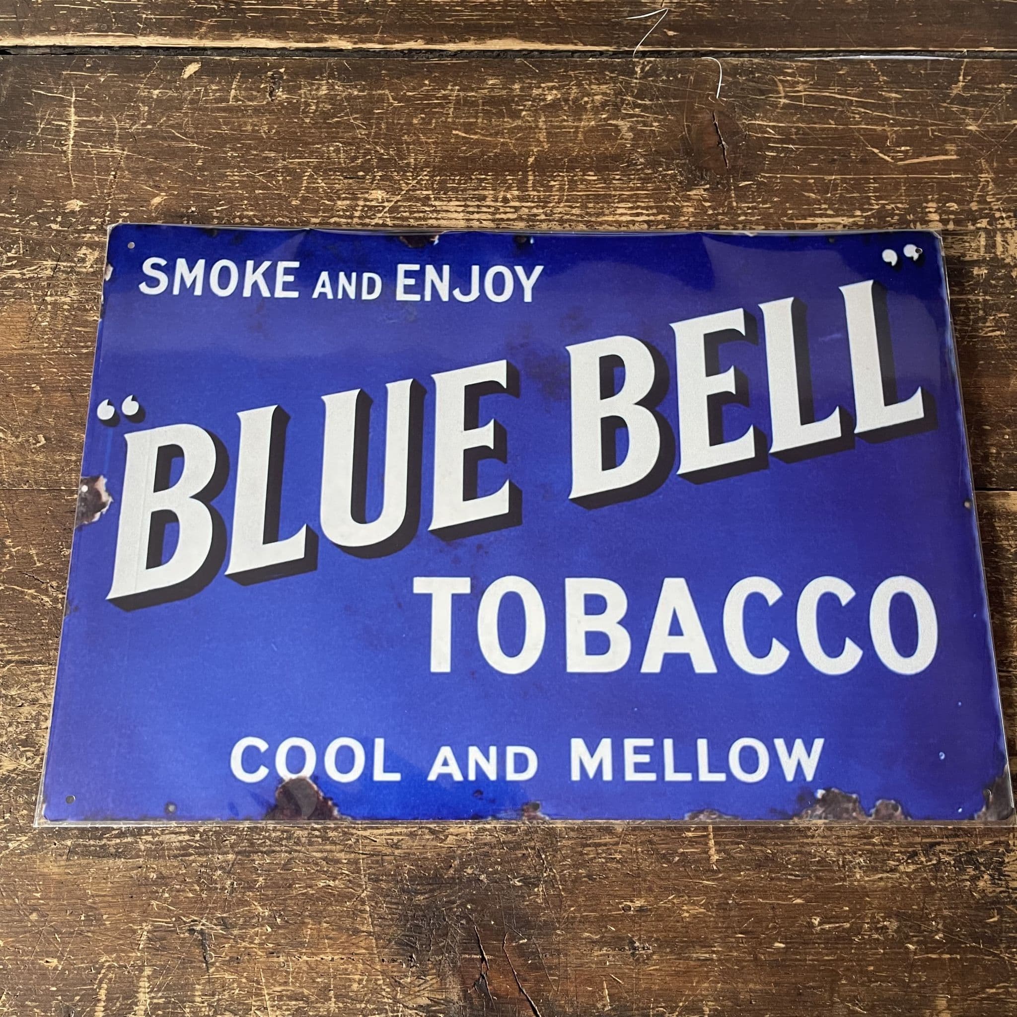 Blue Bell Tobacco Metal Advertising Wall Sign