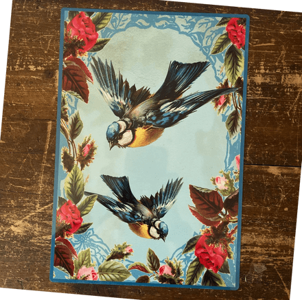 Blue Birds Collage - Metal Humour Wall Sign