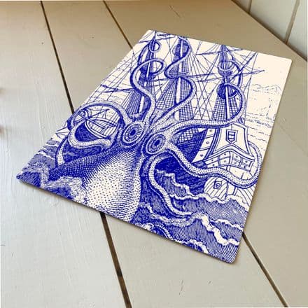 Blue Octopus - Metal Botanical Wall Sign