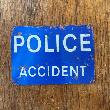 Blue Police Accident - Metal Sign Plaque