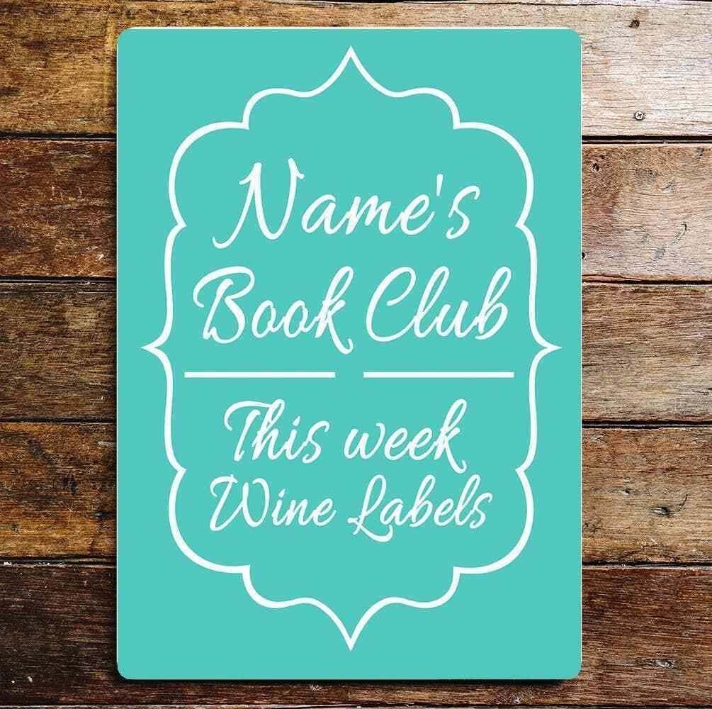 Book Club This Week Wine labels MetalSign