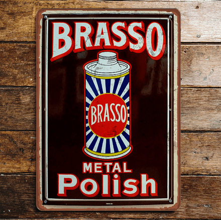 Brasso Metal Polish - Metal Advertising Metal Sign Plaque