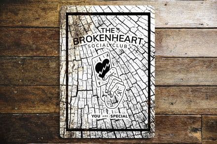 BROKEN HEARTED SOCIAL CLUB - Metal Vintage Wall Sign
