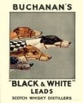Buchanan's Black and White Scotch Whiskey Grey hounds- Metal Advertising Wall Sign