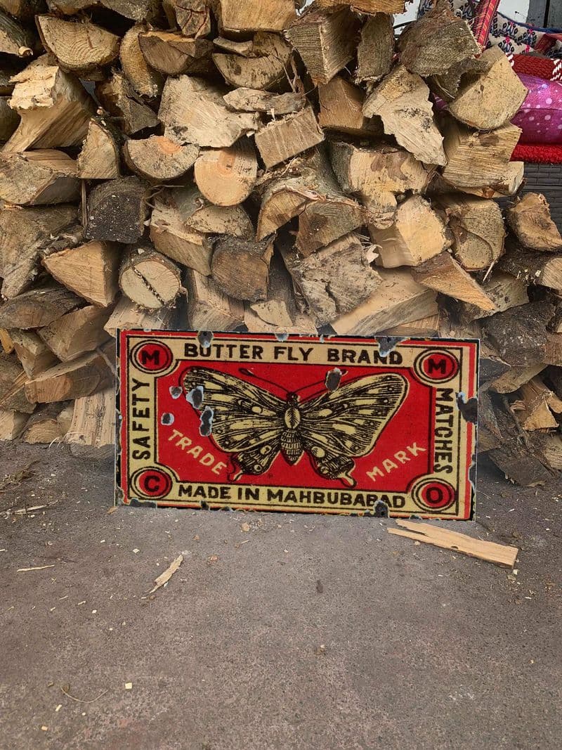 Butterfly Matches 24  Metal Wall Sign