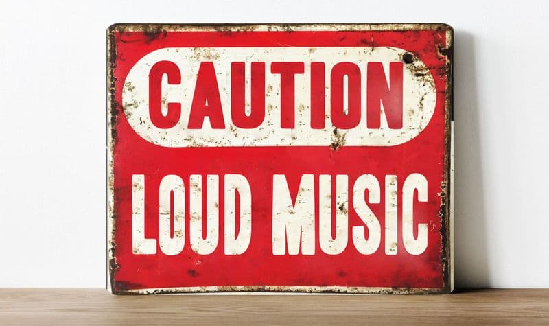 Caution Load Music  information Metal Wall Sign