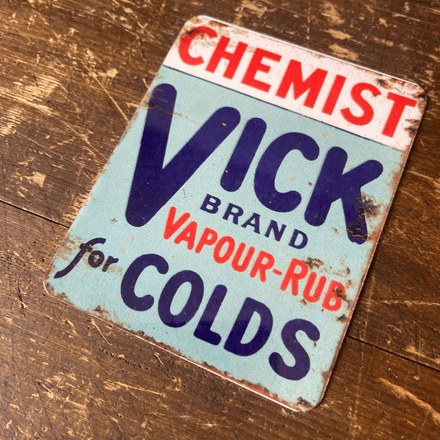 Chemist Vick For Colds Metal Sign Plaque