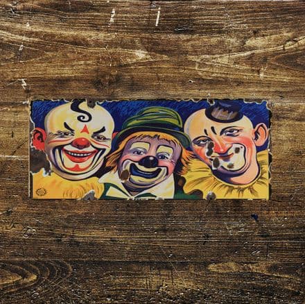 Circus 3 Clown Heads Metal Wall Sign