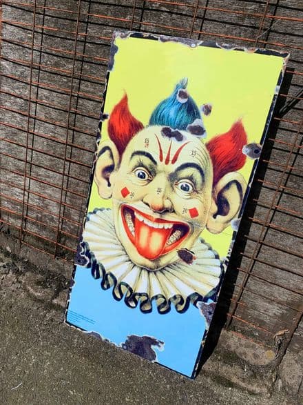 Circus Clown Scary Face Metal Wall Sign