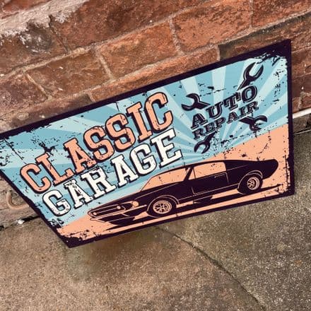 Classic Garage Auto Repair Man Cave - Metal Vintage Wall Sign