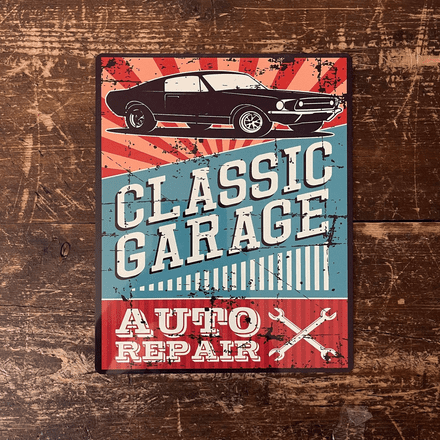 Classic Garage Auto Repair - Metal Retro Wall Sign