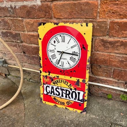 Clock Castrol Garage Tin Sign Metal Sign Plaque