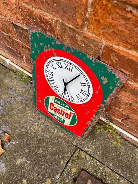 Clock Castrol Tin Sign Metal Sign Plaque 30x45cm