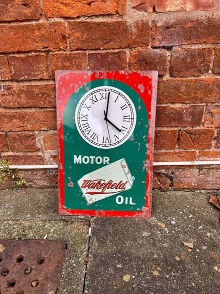 Clock Wakefield Oil Tin Sign Metal Sign Plaque 30x45cm