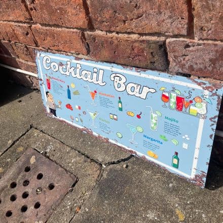 Cocktail Bar - Metal Vintage Wall Sign