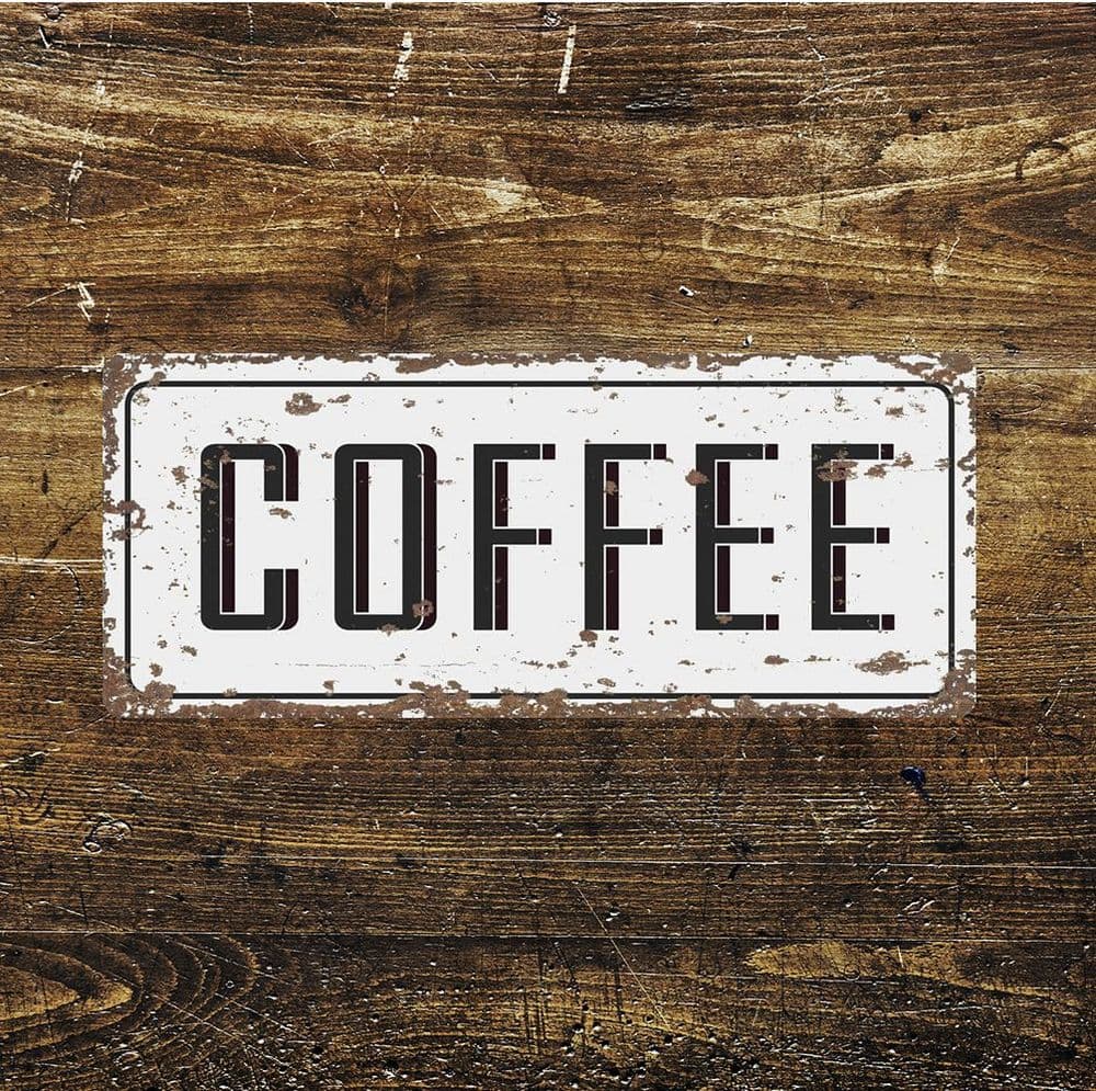 WALL MOUNTED COFFEE Metal Signs Retro Pub Bar Door Hanging Rectangle