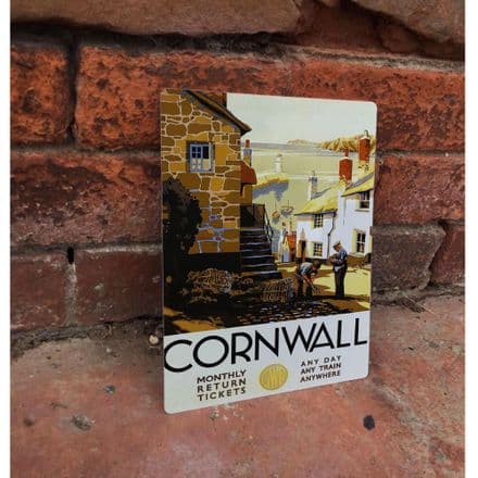Cornwall travel railway - Metal Travel Wall Sign