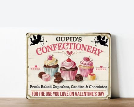 Cupids Confectionery valetines Metal Wall Sign