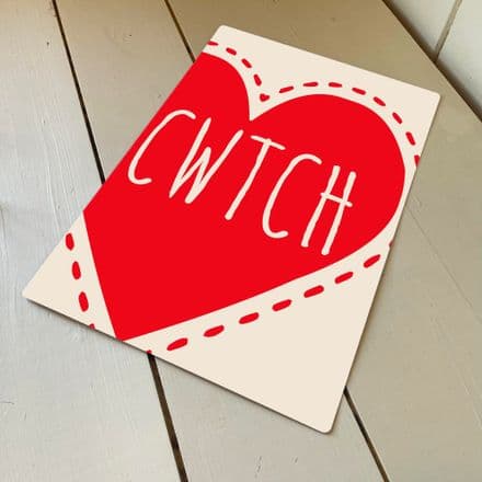 Cwtch Welsh Cuddle - Metal Advertising Wall Sign