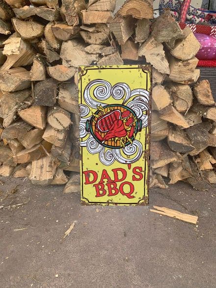Dads BBQ Barbeque - Metal Wall Sign