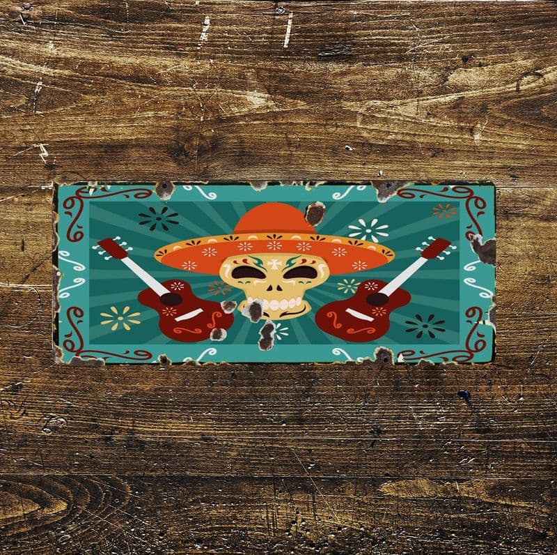 Day Of The Dead Skulls 4 - Metal Wall Sign