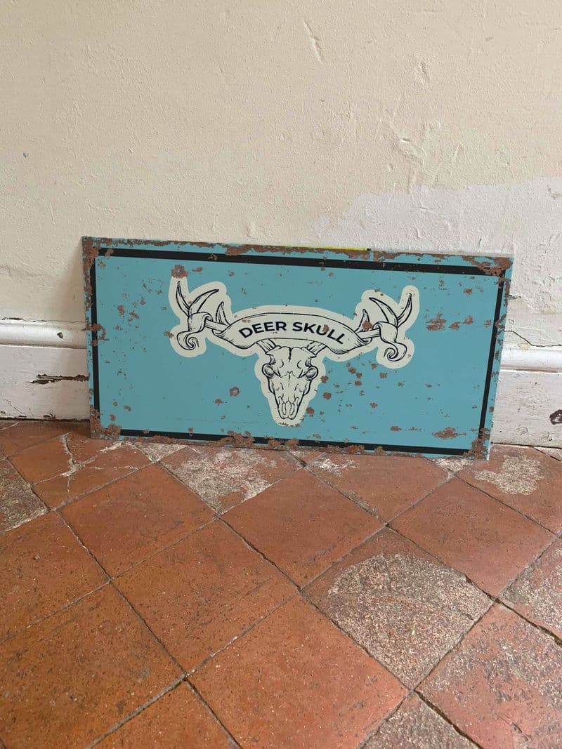 Deer Skull 24 Metal Wall Sign