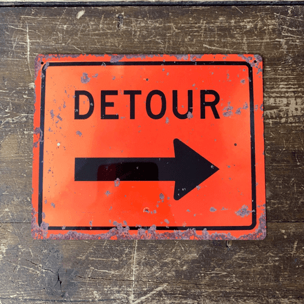 Detour Road - Metal Vintage Wall Sign