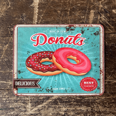 Donuts retro best choice - Metal Vintage Wall Sign
