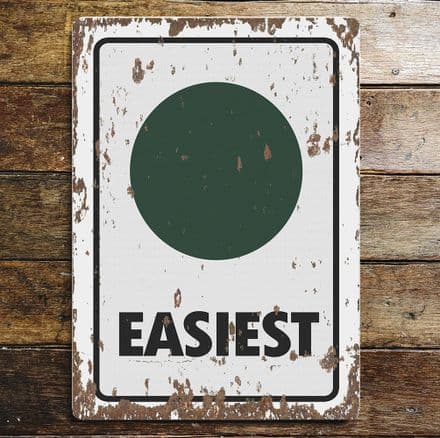 Easiest Ski Hill Trail Sign - Metal Sign Plaque