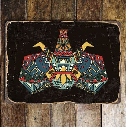 elephant head pattern geometric - Metal Sign Plaque